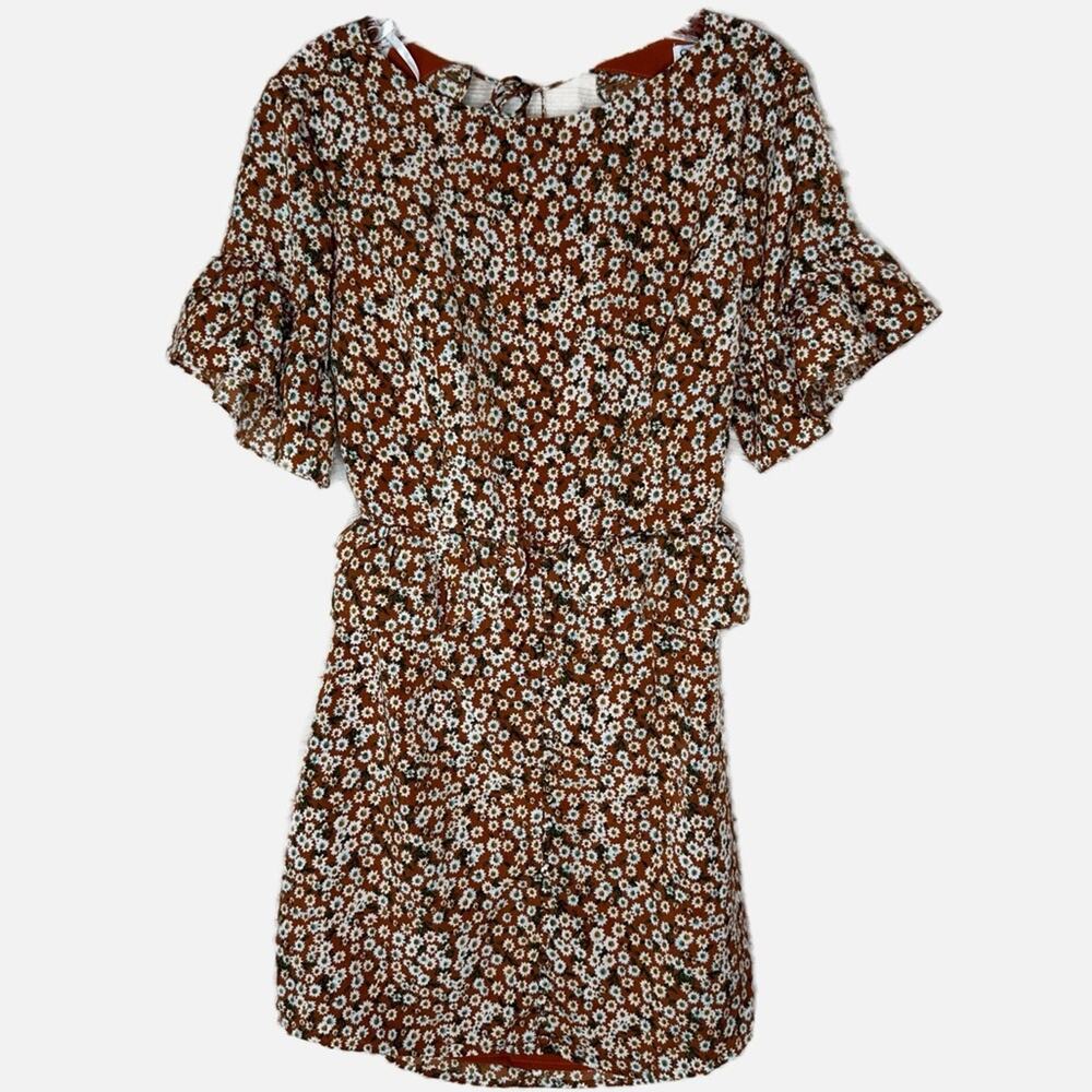 Sabo Skirt Luella Floral Dress - BROWN ORANGE FLORAL